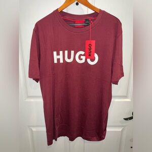 Hugo Dulivio Logo T-Shirt Burgundy Men’s Size XL Brand New With Tag